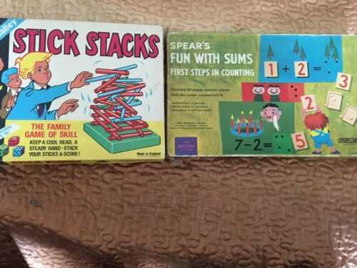 Spears Fun With  Sums And Chad Valley Stick Stacks Games