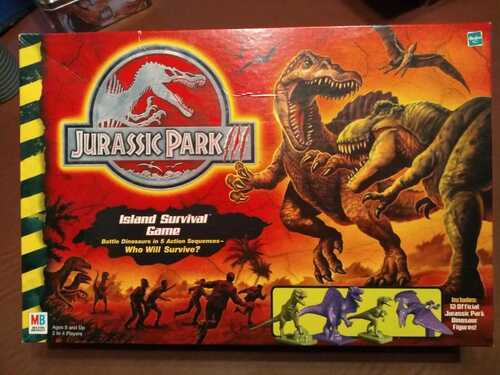 JURASSIC PARK 3 III ISLAND SURVIVAL GAME - COMPLETE MB GAMES Hasbro Rare