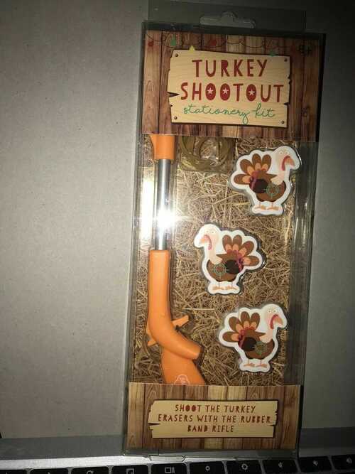 Novelty after Christmas Dinner Turkey Shoot Out Game and Pen Stocking Filler