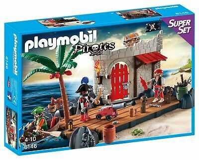 Playmobil 6146 Pirate Fort SuperSet with Floating Rowboat - Multi-colour